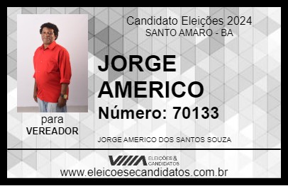 Candidato JORGE AMERICO 2024 - SANTO AMARO - Eleições