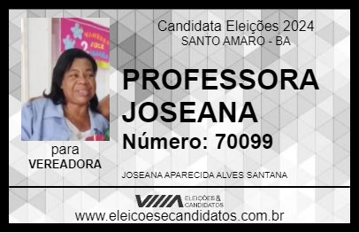 Candidato PROFESSORA JOSEANA 2024 - SANTO AMARO - Eleições