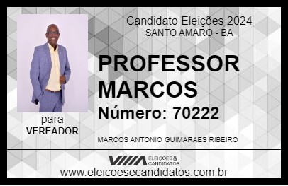 Candidato PROFESSOR MARCOS 2024 - SANTO AMARO - Eleições