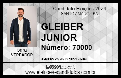 Candidato GLEIBER JUNIOR 2024 - SANTO AMARO - Eleições