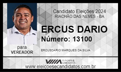 Candidato ERCUS DARIO 2024 - RIACHÃO DAS NEVES - Eleições