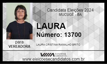 Candidato LAURA 2024 - MUCUGÊ - Eleições