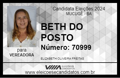 Candidato BETH DO POSTO 2024 - MUCUGÊ - Eleições