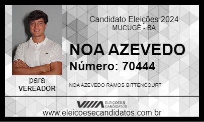 Candidato NOA AZEVEDO 2024 - MUCUGÊ - Eleições