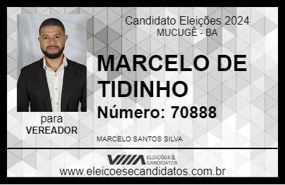 Candidato MARCELO DE TIDINHO 2024 - MUCUGÊ - Eleições