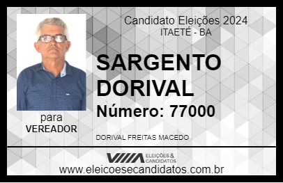 Candidato SARGENTO DORIVAL 2024 - ITAETÉ - Eleições