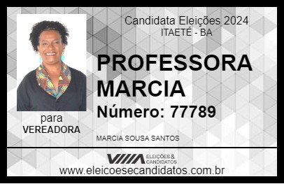 Candidato PROFESSORA MARCIA 2024 - ITAETÉ - Eleições