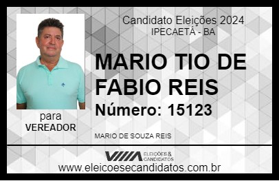 Candidato MARIO TIO DE FABIO REIS 2024 - IPECAETÁ - Eleições