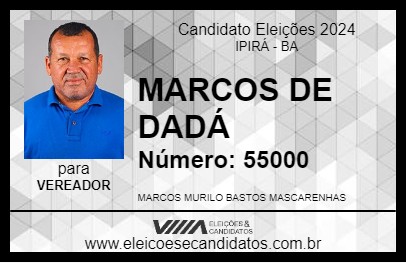 Candidato MARCOS DE DADÁ 2024 - IPIRÁ - Eleições