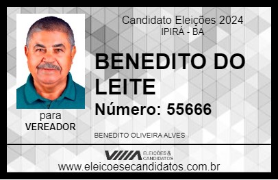 Candidato BENEDITO DO LEITE 2024 - IPIRÁ - Eleições