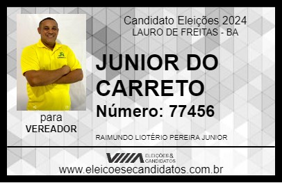 Candidato JUNIOR DO CARRETO 2024 - LAURO DE FREITAS - Eleições