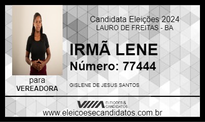 Candidato IRMÃ LENE 2024 - LAURO DE FREITAS - Eleições