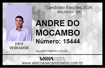 Candidato ANDRE DO MOCAMBO 2024 - MALHADA - Eleições