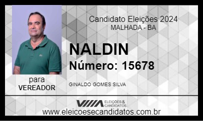 Candidato NALDIN 2024 - MALHADA - Eleições