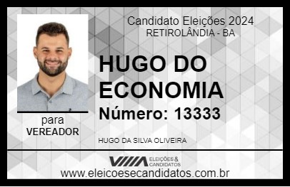 Candidato HUGO DO ECONOMIA 2024 - RETIROLÂNDIA - Eleições