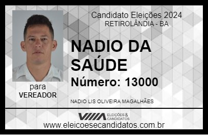 Candidato NADIO DA SAÚDE 2024 - RETIROLÂNDIA - Eleições