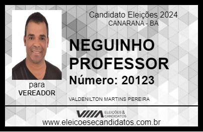 Candidato NEGUINHO PROFESSOR 2024 - CANARANA - Eleições