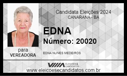 Candidato EDNA 2024 - CANARANA - Eleições