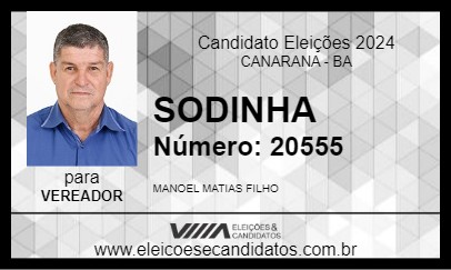 Candidato SODINHA 2024 - CANARANA - Eleições