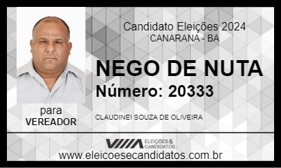 Candidato NEGO DE NUTA 2024 - CANARANA - Eleições