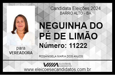 Candidato NEGUINHA DO PÉ DE LIMÃO 2024 - BARRO ALTO - Eleições