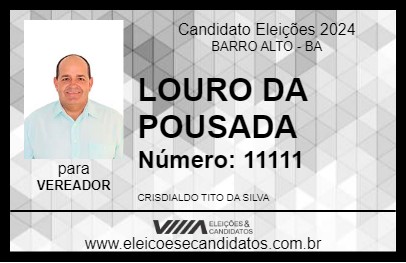 Candidato LOURO DA POUSADA 2024 - BARRO ALTO - Eleições