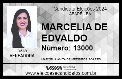 Candidato MARCELIA DE EDVALDO 2024 - ABARÉ - Eleições