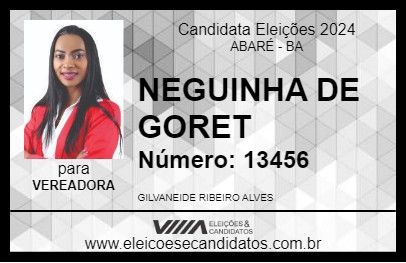 Candidato NEGUINHA DE GORET 2024 - ABARÉ - Eleições