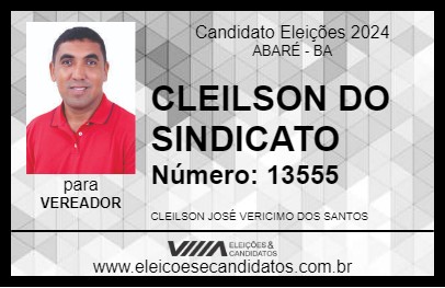 Candidato CLEILSON DO SINDICATO 2024 - ABARÉ - Eleições