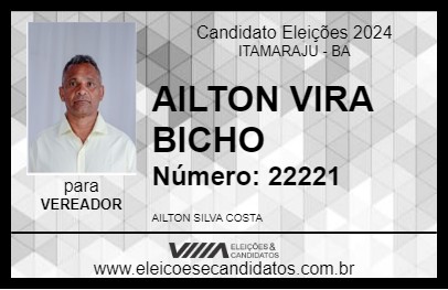 Candidato VIRA BICHO 2024 - ITAMARAJU - Eleições