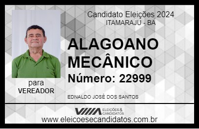 Candidato ALAGOANO MECÂNICO 2024 - ITAMARAJU - Eleições