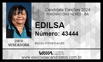 Candidato EDILSA 2024 - RIACHÃO DAS NEVES - Eleições