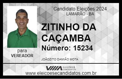 Candidato ZITINHO DA CAÇAMBA 2024 - LAMARÃO - Eleições