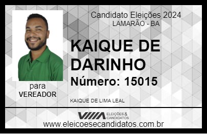 Candidato KAIQUE DE DARINHO 2024 - LAMARÃO - Eleições