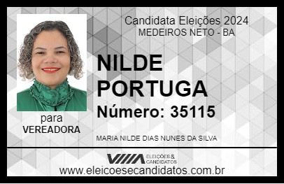 Candidato NILDE PORTUGA 2024 - MEDEIROS NETO - Eleições