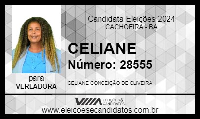 Candidato CELIANE 2024 - CACHOEIRA - Eleições