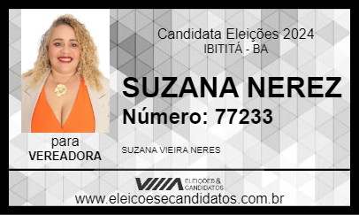 Candidato SUZANA NERES 2024 - IBITITÁ - Eleições