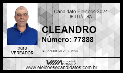 Candidato CLEARDO 2024 - IBITITÁ - Eleições