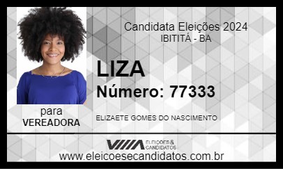 Candidato LIZA 2024 - IBITITÁ - Eleições