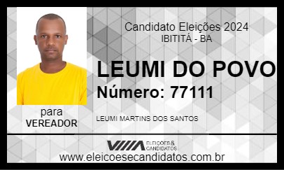 Candidato LEUMI DO POVO 2024 - IBITITÁ - Eleições