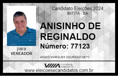 Candidato ANISINHO DE REGINALDO 2024 - IBITITÁ - Eleições