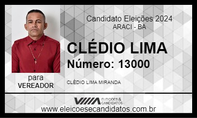 Candidato CLÉDIO LIMA 2024 - ARACI - Eleições