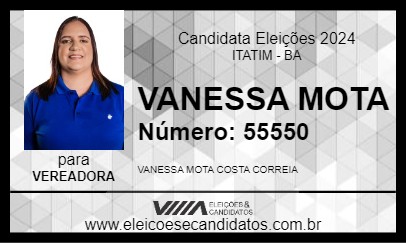 Candidato VANESSA MOTA 2024 - ITATIM - Eleições