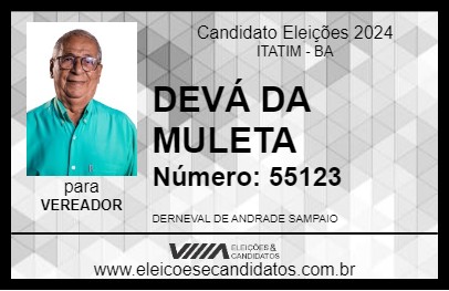 Candidato DEVÁ DA MULETA 2024 - ITATIM - Eleições