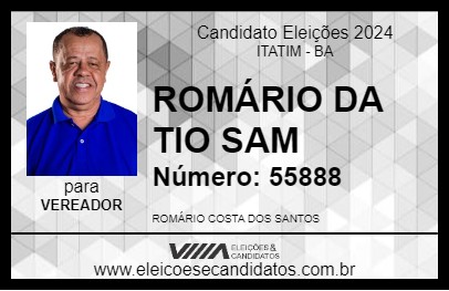 Candidato ROMÁRIO DA TIO SAM 2024 - ITATIM - Eleições