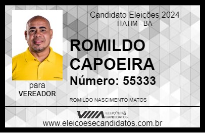 Candidato ROMILDO CAPOEIRA 2024 - ITATIM - Eleições