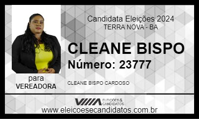 Candidato CLEANE BISPO 2024 - TERRA NOVA - Eleições