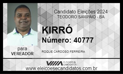 Candidato KIRRÓ 2024 - TEODORO SAMPAIO - Eleições