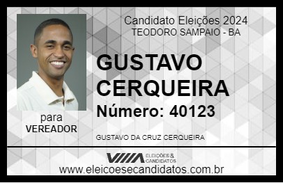 Candidato GUSTAVO CERQUEIRA 2024 - TEODORO SAMPAIO - Eleições