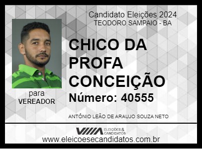 Candidato CHICO DA PROFA CONCEIÇÃO 2024 - TEODORO SAMPAIO - Eleições